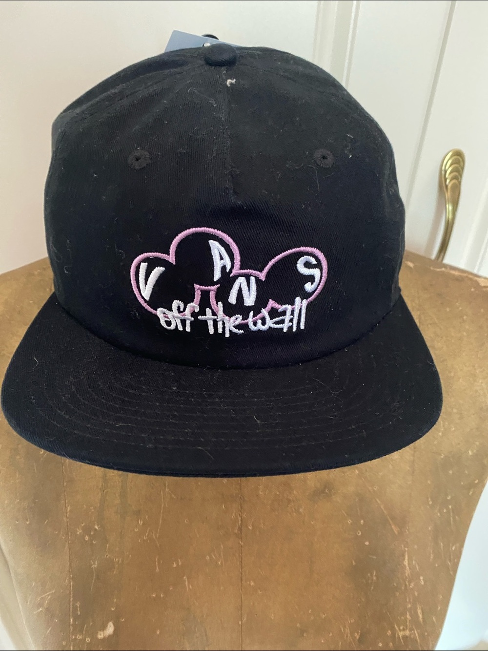 Vans Black Kids Cap with Pink Heart Logo